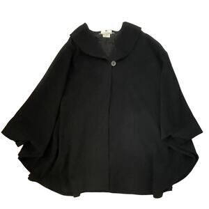 Vintage 80s GIVENCHY Cape - Black - Mohair Wool Cashmere Blend - One Size